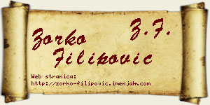 Zorko Filipović vizit kartica